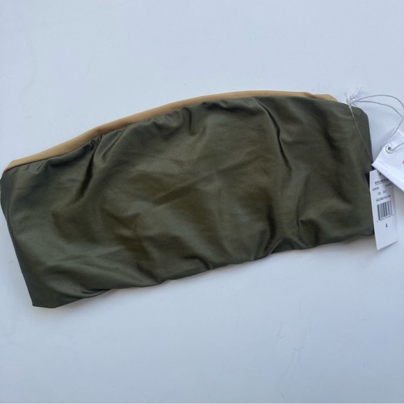 Good American Bandeau High Shine Bikini Top Reversible Size 4 - Picture 3 of 7